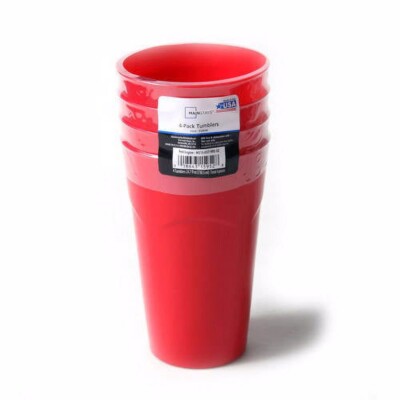 Mainstays Red Tumblers, 4 Piece-image
