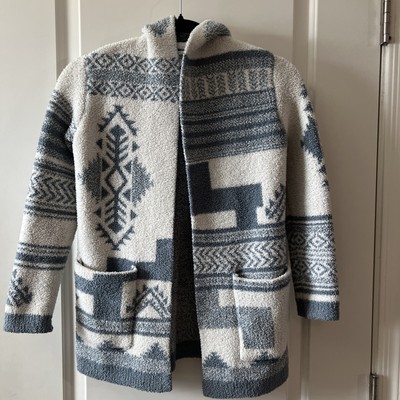 Barefoot Dreams CozyChic Patchwork Cardigan Kids Size 6/7 $148 MSRP-image