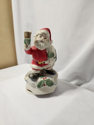 1970s Vintage Wind-up Musical Santa Rotates And Plays Jingle Bells, VGUC-image