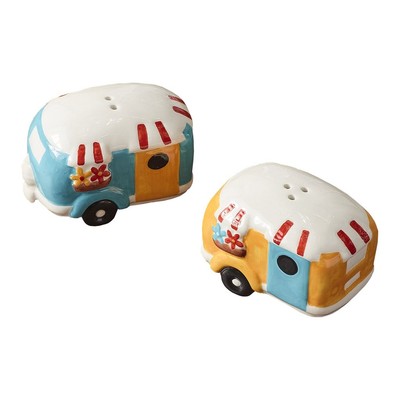 Hand Painted Vintage Style Camper Salt Pepper Shaker Set-image