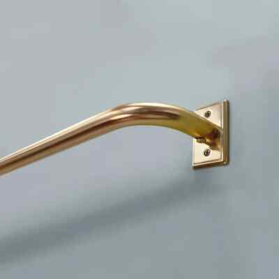 Better Homes & Gardens 1” Metal French Wrap Curtain Rod, Brass, 42-120”-image