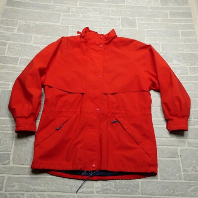 Eddie Bauer Gore Jacket Womens XL Red Windbreaker Midweight Vented Zip Pockets-image