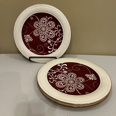 Set of 3 Pier 1 Imports MARIBETH Dinner Plates Red 11