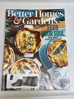 Better Homes Gardens Magazine Mar 2021 Herb Top Turkey Pot Pies Ina Garten Style-image
