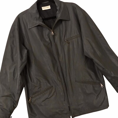 VTG Giorgio Armani Giaconne Waxed Zip Jacket Wind Water Resistant US Men’s Sz 46-image
