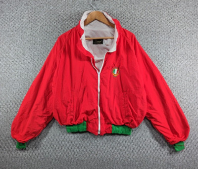 Vintage GIRARD Red Nylon Windbreaker Track Jacket Italian Golf Festival USA - L-image