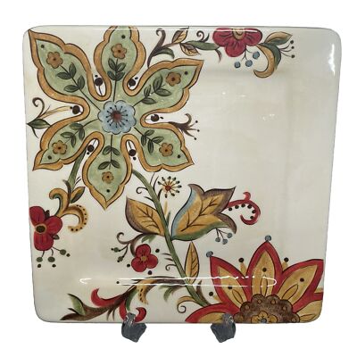 Pier 1 One Imports Carynthum Hand Painted Earthenware 10.5