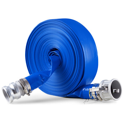 Backwash Hose 2 in x 100 ft Blue High Quality Hose Complete Fittings-image