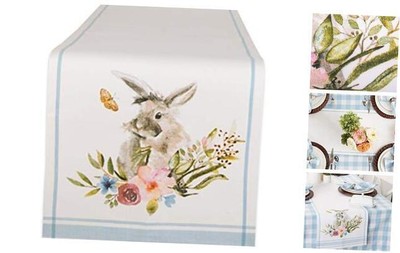  Easter Basics Collection Tabletop, Table Runner, 14x72, Garden Bunny -image