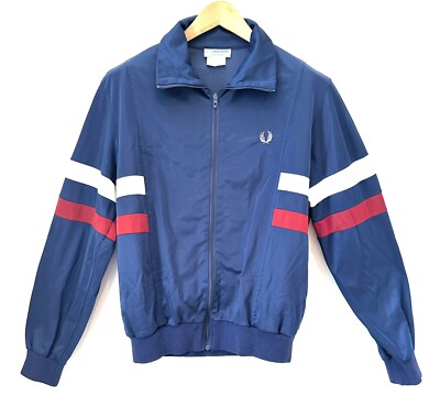 Vintage 70’s 80’s Fred Perry Sportswear Zip Track Jacket Retro Men Blue Size SM-image