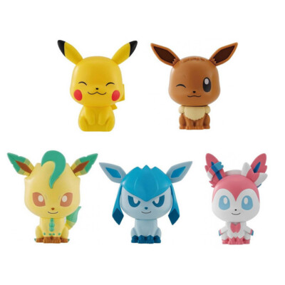 Pokemon CapChara Series 9 Mini Figure Collection Leafeon Glaceon Eevee Sylveon-image