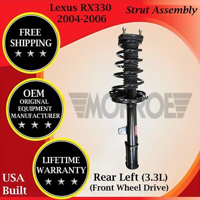 Monroe OEM Rear Left Strut For 2004-2006 Lexus RX330 2WD Lifetime Warranty-image