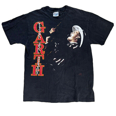 Vintage Garth Brooks T-shirt Ropin the Wind 1991 -  Beefy Hanes Tag-image
