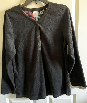 Black Pajama Top, Super Warm and Cozy! L-image