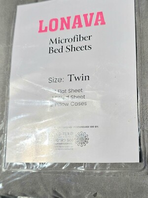 Lonava Twin Bed 4 Piece Bed Sheets,2 Sheets,2 Pillowcases, 0193-image