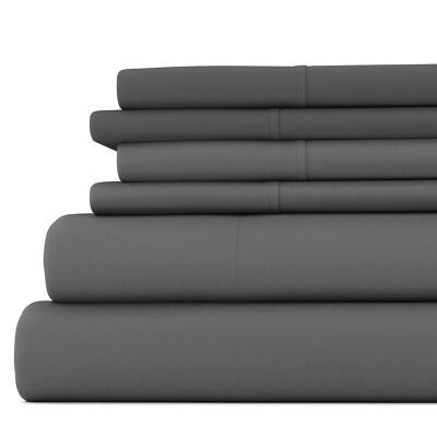 Linen Market 6 Piece Bed Sheet Set, Gray, Queen Queen - 6 Piece-image