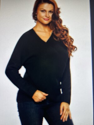 Lapis black hooded tunic sweater. Size out. NWOTGS.-image