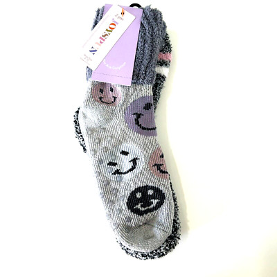 Joyspun Women's CREW Luxury  2 Pair  Strip Full Fiber ANTIRESBALANTE Color gray-image