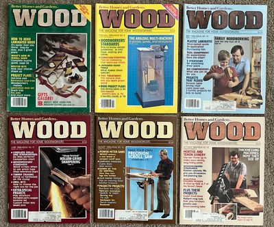 Vtg 1985-86 Better Homes & Gardens WOOD Magazine 8, 9, 10, 11, 12, 13 Lot Of 6-image