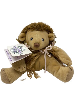Vtg Brambles Hedgehog Plush Midwest Imports of Cannon Falls Ribbon Floral Wreath-image