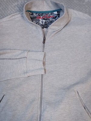 Robert Graham Sweatshirt Moser Men's Size Large Grey Long Sleeve Full Zip Knit-image