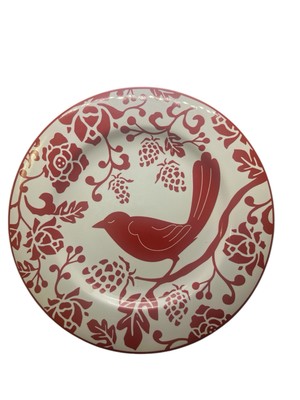 Pier 1 Red Bird Salad Dessert Plate Stoneware 8.25
