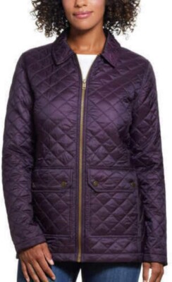 New Weatherproof Vintage Ladies' Quilted Comfy Jacket Medium XL Plum-image