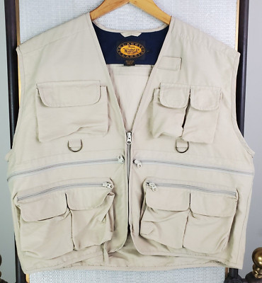 VTG WOOLRICH Size Large Mens Full Zip Fishing Vest Cotton/Nylon Hunting Wading-image