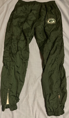 Green Bay Packers Men L Vintage “Game Day” Wind Track Pants Lined Zip Ankle-image