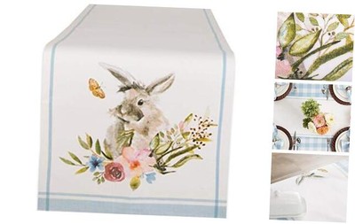  Easter Basics Collection Tabletop, Table Runner, 14x108, Garden Bunny -image