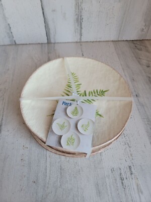 Pier 1 Imports Leaf print set for salad plate floral-image