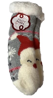 Fuzzy Babba Santa Cozy Socks With Anti Slip Bottoms. Supply Comfy NEW WITH TAGS-image