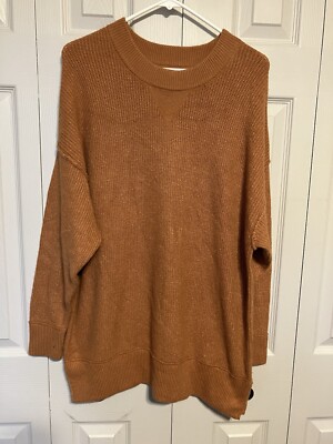 Aeries Very Oversized Sweater Sz Small Burnt Orange Knit Cozy Comfort NWT-image