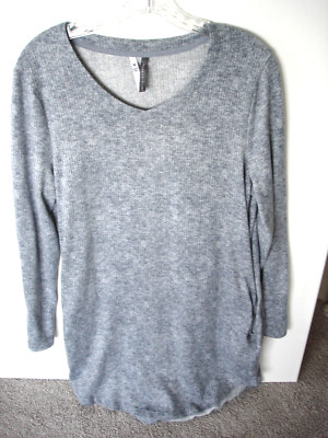 JACLYN INTIMATES  Cozy Pullover Long Sleeve Nightgown SZ M Soft Knit LT-BLUE-image