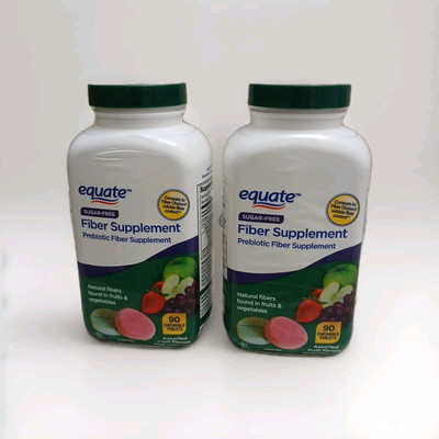 Equate Fiber Supplement, Fruit Flavored Chewable Tablets, over 90 Ct Pack of 2 -image