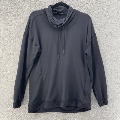 Lululemon Sweatshirt Women 6 Black Twisted & Tucked Comfort Cozy Athleisure Gym-image