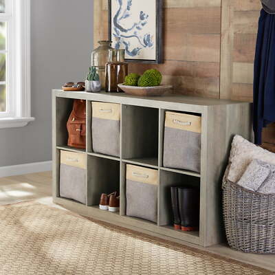 8-Cube Storage Organizer 30x15x57 Shelf Open Back Vertical/Horizontal | Rustic -image
