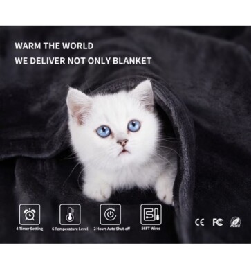 JY Fit All Heated Throw Blanket-Soft Velvet Christmas Throw Blanket,6 Heat...-image