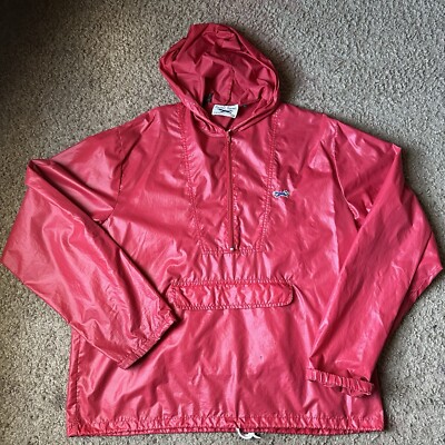 Vintage 1980s The Fox Pullover Red Windbreaker Nylon Sz Large JC Penney Hoodie-image