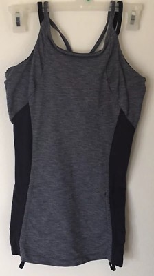 Cozy Orange Black and Gray Size Small Women Tank Top-image