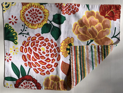 Pier 1 Imports 4 Reversable Placemats  4 Matching Napkins Cloth Bold Floral - #B-image