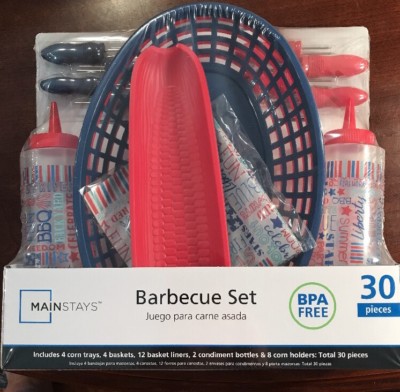 BARBECUE SET, in an Americana Red, White, and Blue Theme. (30 Piece).  NEW.-image
