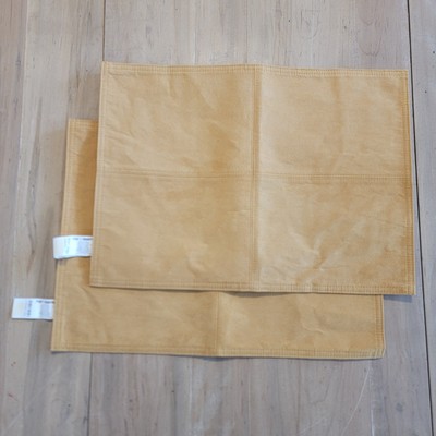 SET OF 2 Pier 1 Imports Light Brown Faux Suede Rectangle Placemats-image
