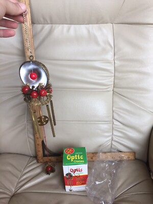 Brite Star Christmas Optic Metal Wind Chimes Vintage Hong Kong 5419 New In Box-image