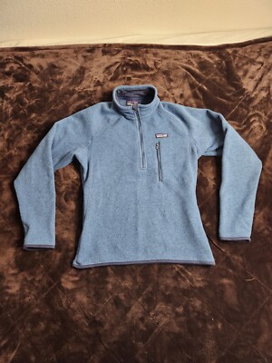 Vintage Patagonia Better Sweater Fleece Jacket Mens Sz Small Blue 1/4 Zip 25521-image
