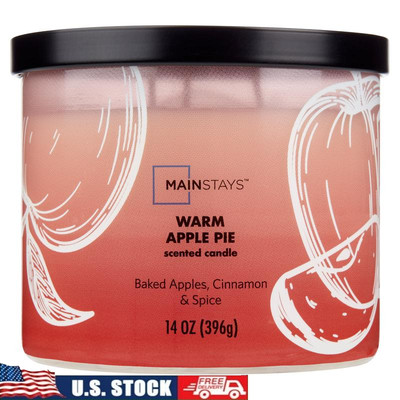 3-Wick Warm Apple Pie Scented Jar Candle Aromatherapy Home Decor Gift 65h Burn-image