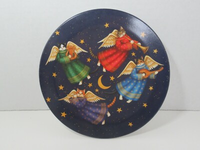 Design Imports Cat Angels Melamine Small Round Serving Tray Made in Italy-image