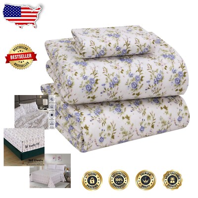 Luxurious 100% Cotton Twin Flannel Sheets Set - Deep Pockets & Cozy Comfort-image