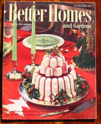 Oversized Better Homes & Gardens Christmas Dec 1959 Magazine Snowflake Pudding-image