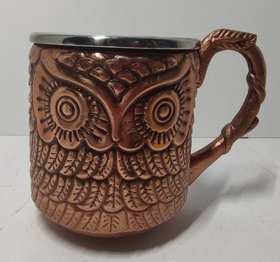 Pier 1 Imports Owl Moscow Mule Mug Stainless Steel Copper Plated Cup-image